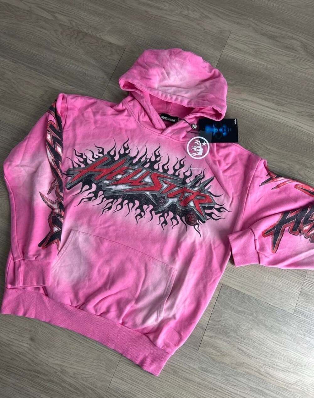 Boohooman Limited Edition Mens Pink Bonsai Cotton Boxy Fit Sz S Hoodie IMPERFECT